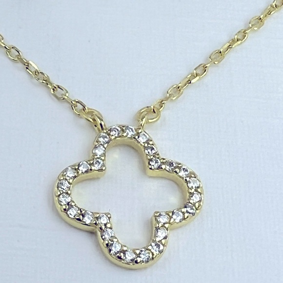 RACHEL ZOE, CLOVER PENDANT NECKLACE,925 STERLING SILVER (STAMPED) CUBIC ZIRCONIA - Picture 8 of 15